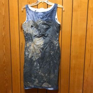 Grunge Kollection custom dyed boatneck mididress, fitted. Lined satiny fabric.